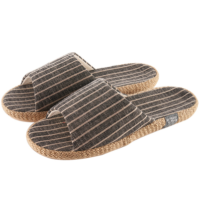 北欧四季通用春秋棉麻拖鞋女厚底