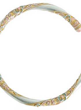 足银9999国风新中式描金珐琅手镯