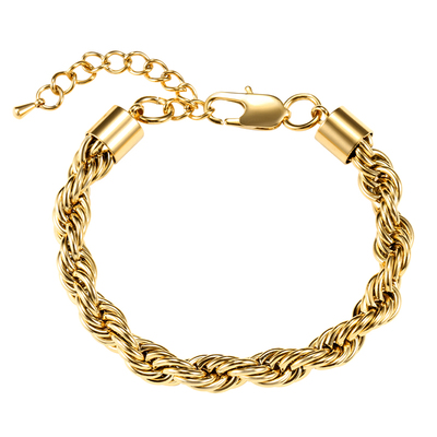 18K金色银色简约麻花链不掉色