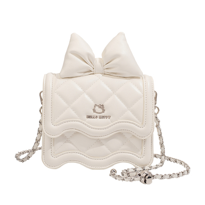 HelloKitty蝴蝶结菱格链条小方包