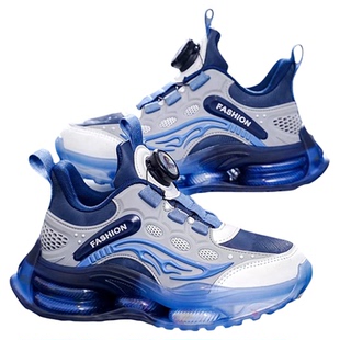 男童运动鞋儿童2025秋冬加绒中大童篮球鞋软底皮面休闲鞋学生棉鞋