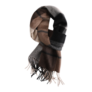 英国爱丁堡格纹~Cashmere100%羊绒围巾复古时髦围脖礼盒冬季保暖