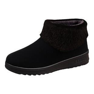 老北京布鞋女冬季加绒保暖防滑加厚老太太女士短靴妈妈老人棉鞋子