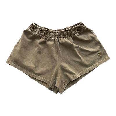TGP棕色做旧设计迷你短裤