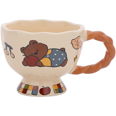 熊谷组陶瓷可爱高脚马克杯