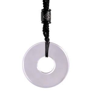 天然白水晶壁吊坠原矿无优化平安扣挂件复古和氏璧项链男女款礼物