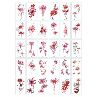 防水女持久彩色纹身贴性感高级感仿真字母蝴蝶锁骨小清新可遮疤痕