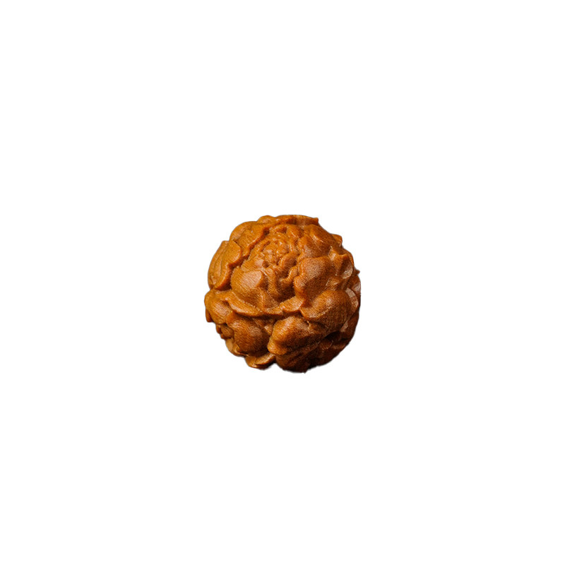 圆珠牡丹花檀香木雕刻手串配件d