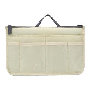 米色大号中号小号双拉链包中包功能型整理袋小号化妆包收纳内胆包