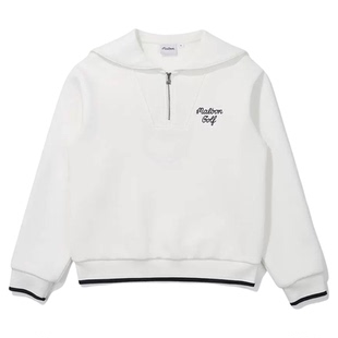 韩国MALBON高尔夫女装运动休闲时尚套装松紧腰短裙半拉链卫衣外套