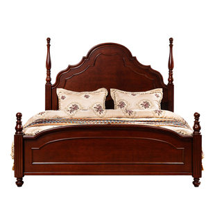 安娜床樱桃木美式全实木床1.8米大床主卧双人婚床