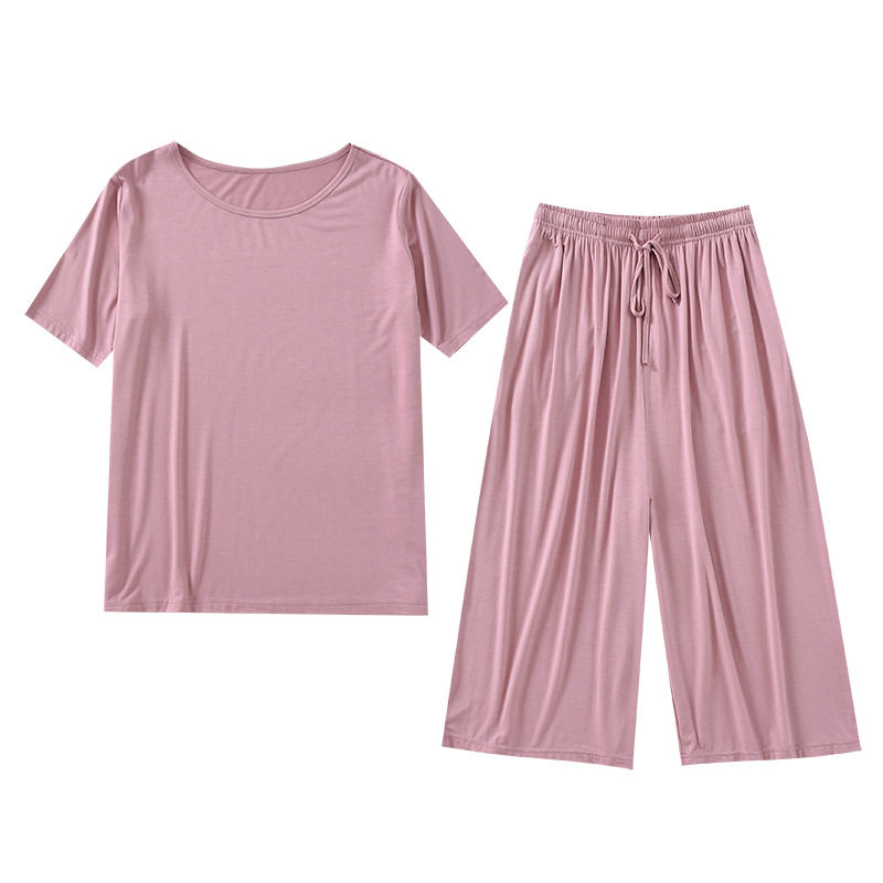 莫代尔七分裤牛奶丝两件套家居服