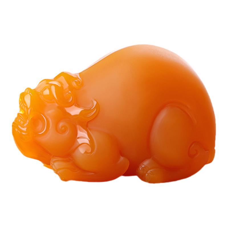 孤品大师工艺项链纳福天然黄龙玉