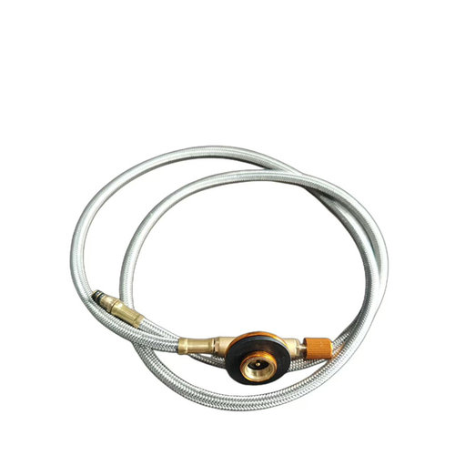 户外猛火炉长气罐转接头扁气罐转接头金属编织管铜液化气头卡式炉