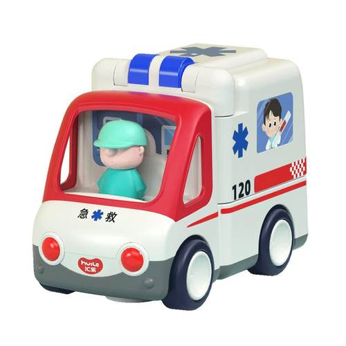 汇乐救护车玩具电动儿童男孩女孩汽车仿真模型电动早教益智玩具车