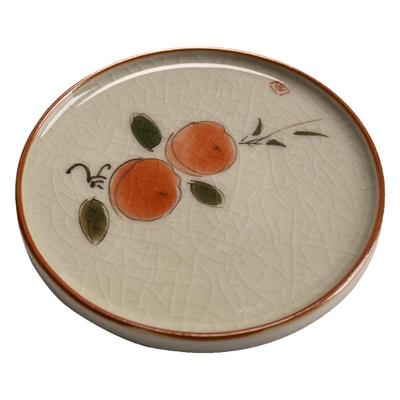 手绘荷花哥窑复古杯垫家用