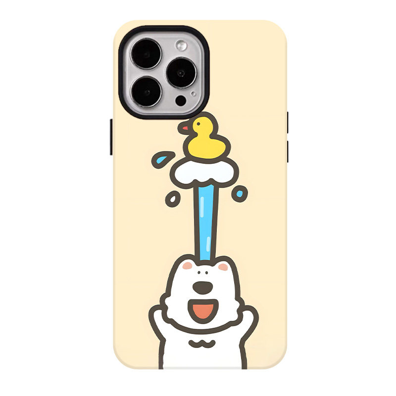 冲水小鸭子适用苹果17promax手机壳iphone16pro菲林磁吸支架个性华为P80小米15小众vivo防摔保护壳oppo可爱