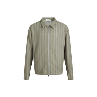 ESAT 双色基础欧棉绒提花翻领拉链开衫外套