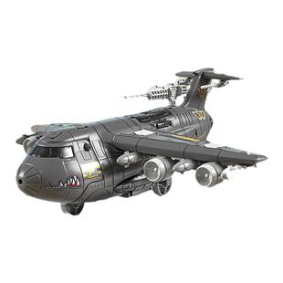 儿童益智可收纳军事运输机模型玩具男孩战斗机模拟军事基地场景