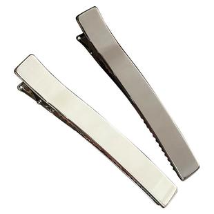 韩系银色发夹后脑勺女2025新款高端侧边一字夹大号发量大鸭嘴夹