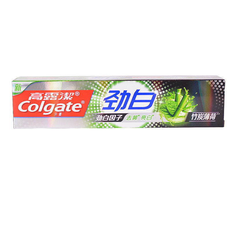 高露洁劲白竹炭口气清新亮白牙膏