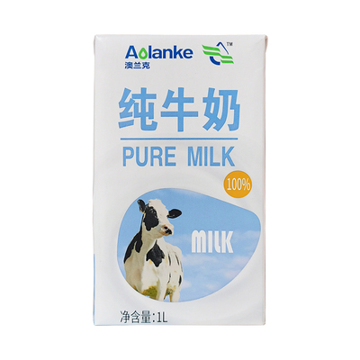 澳兰克全脂纯牛奶1L×12盒整箱