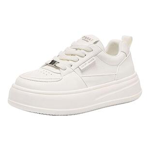 St&Sat/星期六春秋圆头系带小白鞋增高厚底运动板鞋女SSC1112722