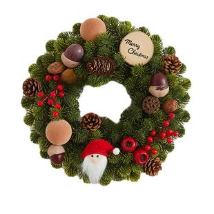 圣诞节装饰品圣诞花环桌面小圣诞树藤条摆件门挂墙挂场景装扮套餐