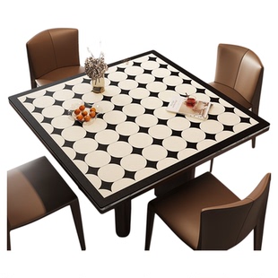 轻奢高级感方桌桌垫防水防烫免洗正方形餐桌垫法式桌面垫茶几台布