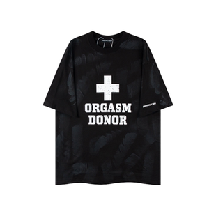 Grailz Project GR破坏做旧泥染十字短袖高街美式休闲男女潮牌T恤