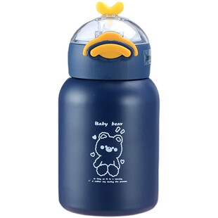 迷你便携吸管保温杯女童带提手卡通学生可爱儿童水壶瓶小巧水杯子
