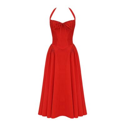 HouseofCB度假收腰挂脖连衣裙