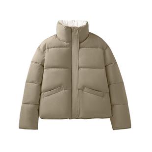 真维斯棉服女款2026新款加厚保暖立领短款冬季面包服夹棉外套女W