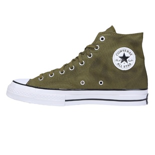 匡威新款1970S三星标做旧橄榄墨绿色高帮男女休闲帆布鞋169777C