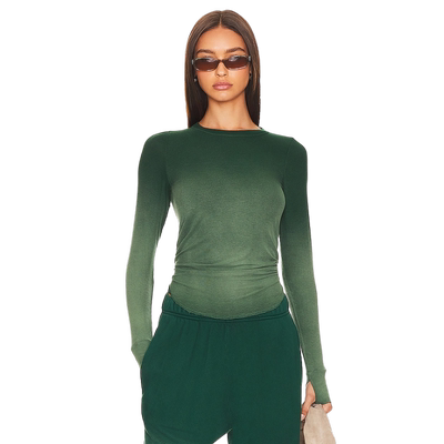 Michael Lauren长袖T恤圆领修身运动舒适渐变上衣REVOLVE小众