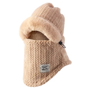 冬天防寒帽子面罩围巾一体女雷锋帽骑车保暖防风围脖电动车冬骑行