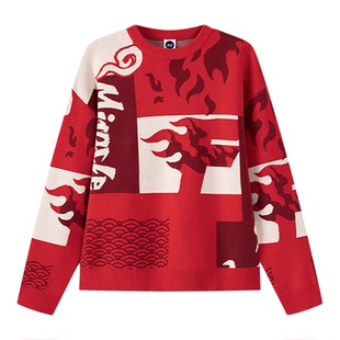 361童装女童圆领毛衣儿童套头衫青少年红色加厚卫衣春季K52613302