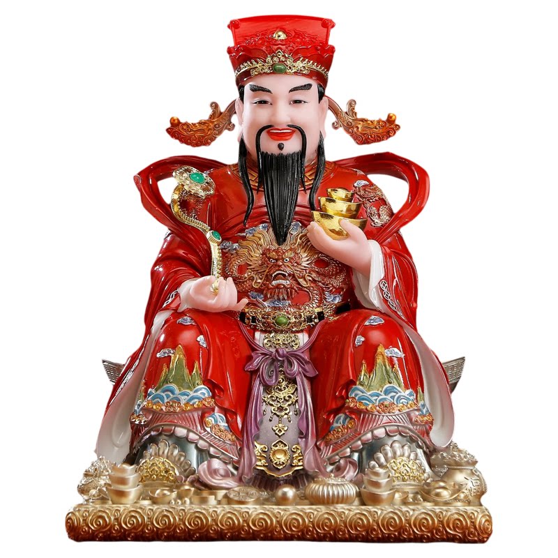 铜礼阁汉白玉财神招财摆件供奉