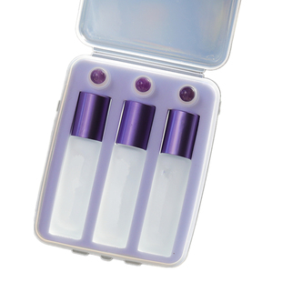 5ml 10ml天然紫水晶精油滚珠瓶香水便携分装瓶玻璃走珠小样空瓶