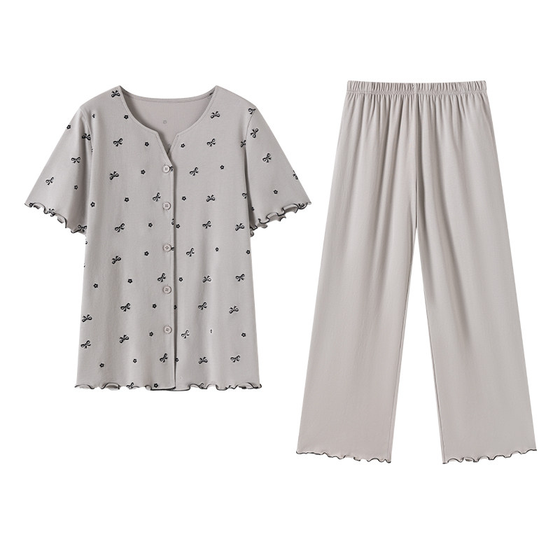 顶瓜瓜100%棉夏季女士短袖睡衣夏