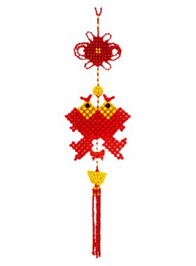 串珠富贵双鱼中国结装饰大挂件