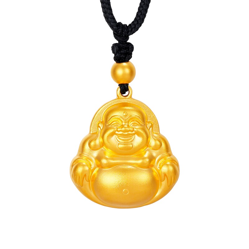 天美珠宝足金999弥勒佛吊坠