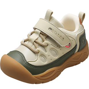 牧童儿童运动鞋春秋软底轻便户外登山鞋皮面学生女童男童徒步鞋子