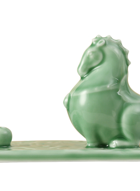 陶瓷唐马手机支架中式小摆件