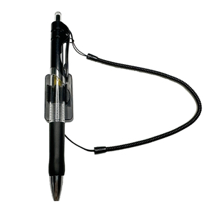 闭尾套中性笔桌面台笔办公固定蝶式笔座签字笔带绳防丢可旋转