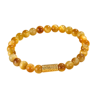 【杭州灵隐正品】天然黄水晶男手串金虎眼转运珠招财女款手链礼物