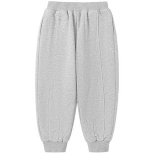 全棉时代女童裤子女童加绒裤子运动裤卫裤加厚儿童裤子秋冬装棉裤