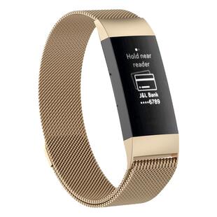 适用Fitbitcharge4/3/2手表带手环表带 charge3/4不锈钢米兰腕带男女时尚潮fitbit charge2智能米兰尼斯表带