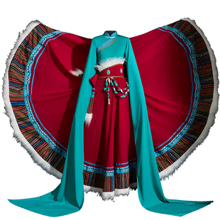 新款藏族舞蹈服水袖演出服女春种心声剧目艺考服甩袖藏式民族服装