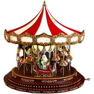 美国Mr.Christmas旋转木马八音盒音乐盒送女友女孩生日圣诞节礼物